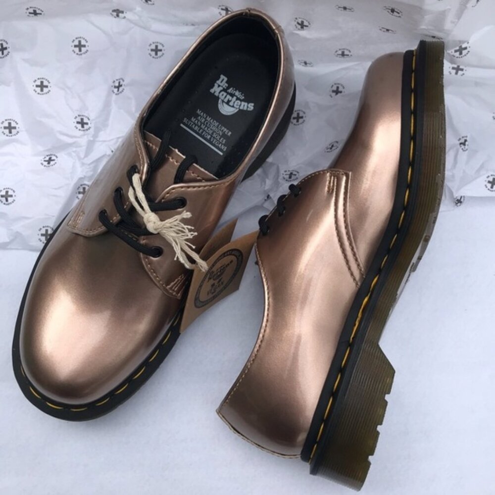 NEW With Tags - Dr Martens rose gold oxford vegan leather